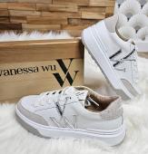 Baskets Vanessa Wu - Candice blanc et gris